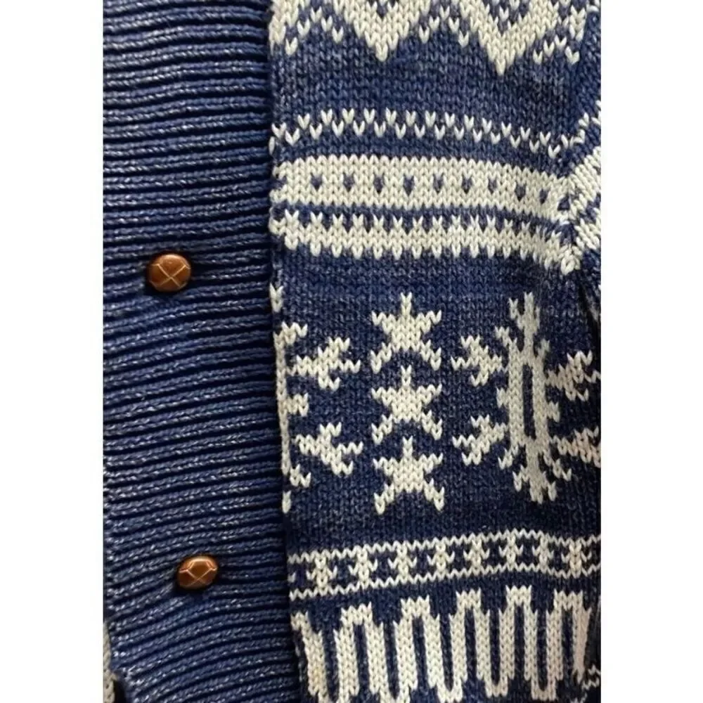 Born fly men’s anytime hooded blue and white cardigan sweater S/M